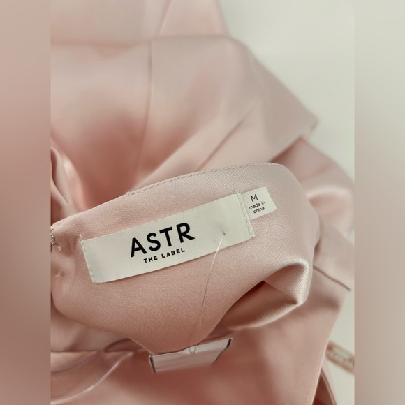 Astr The Label Alisanne Boatneck Satin Mini Formal Dress Pink Sz M NWT - Picture 6 of 13